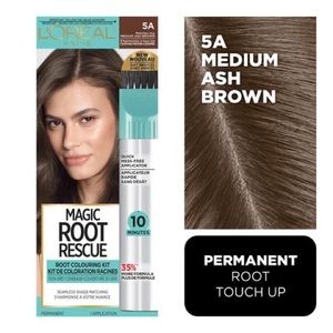 L’OREAL PARIS Root Rescue 5A Medium Ash Brown Permanent Hair Dye Colouring Kit